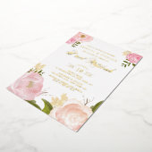 Wasserfarbe Rosa Peony B'not Mitzvah Folieneinladung (Gedreht)