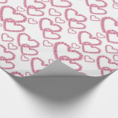 Wasserfarbe Rosa Peony Hearts Geschenkpapier (Ecke)