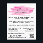 Wasserfarbe Rosa Pinselstrich Makeup Artist Flyer<br><div class="desc">Script Watercolor Pink Pinselstrich Makeup Künstlerwerbung Flyer durch den Business Card Store.</div>