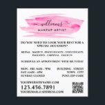 Wasserfarbe Rosa Pinselstrich Makeup Artist Flyer<br><div class="desc">Script Watercolor Pink Pinselstrich Makeup Künstlerwerbung Flyer durch den Business Card Store.</div>