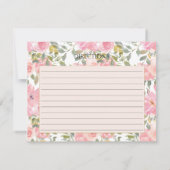 Wasserfarbe Rosa Rosa Rezept Karte für eine Hochze (Rückseite)