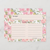 Wasserfarbe Rosa Rosa Rezept Karte für eine Hochze (Vorne/Hinten)
