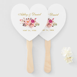 Wasserfarbe Rosa Rosa Rosenrot Hochzeitsherz Fächer