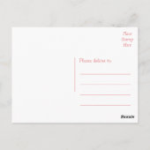 Wasserfarbe Rosa Rose Floral Vielen Dank Postkarte (Rückseite)