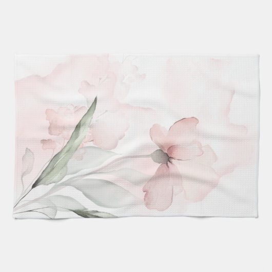 Wasserfarbe Rosa Rose Geschirrtuch (Horizontal)