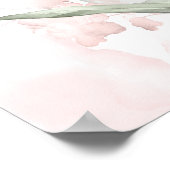 Wasserfarbe Rosa Rose Poster (Ecke)