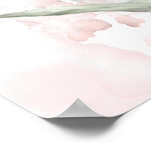 Wasserfarbe Rosa Rose Poster (Ecke)