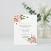 Wasserfarbe Rosa Rosen für Hochzeiten Details Begleitkarte (Stehend Vorderseite)