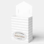 Wasserfarbe Rosa Rosen Grau Streifen Muster Geschenkschachtel (Geöffnet)