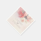 Wasserfarbe Rosa Rosen Hochzeit Serviette (Ecke)