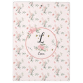 Wasserfarbe Rosa Rosen mit Schmetterlingen Klemmbrett (Rückseite)