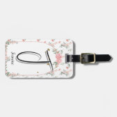 Wasserfarbe Rosa Rosen mit Schmetterlingen Lug Gepäckanhänger (Vorderseite horizontal)