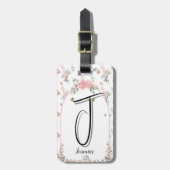 Wasserfarbe Rosa Rosen mit Schmetterlingen Lug Gepäckanhänger (Vorderseite vertikal)