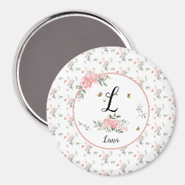 Wasserfarbe Rosa Rosen mit Schmetterlingen Magnet