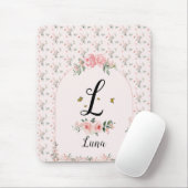 Wasserfarbe Rosa Rosen mit Schmetterlingen Mousepad (Mit Mouse)