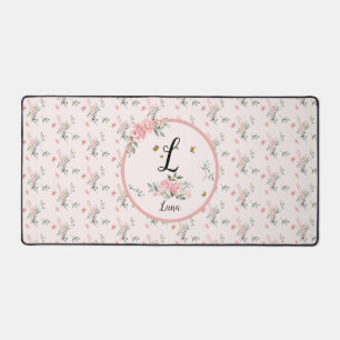 Wasserfarbe Rosa Rosen mit Schmetterlingen Schreibtischunterlage