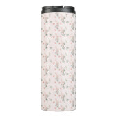 Wasserfarbe Rosa Rosen mit Schmetterlingen Thermosbecher (Rückseite)