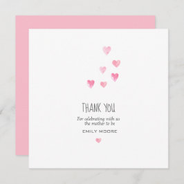 Wasserfarbe rosa rötliche Herzen einfach danke