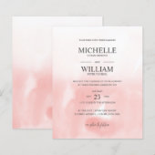 Wasserfarbe Rosa Schlichte elegante Hochzeit (Vorne/Hinten)