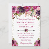 Wasserfarbe Rosa Sommerhochzeit der Blume Einladung (Vorderseite)