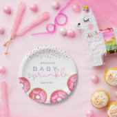 Wasserfarbe Rosa Sprinkle Donuts Baby Sprinkle Pappteller (Party)