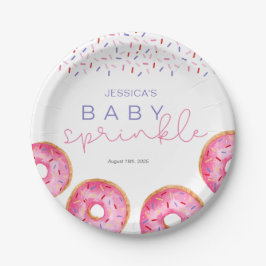 Wasserfarbe Rosa Sprinkle Donuts Baby Sprinkle Pappteller