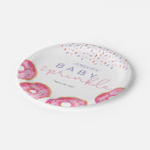 Wasserfarbe Rosa Sprinkle Donuts Baby Sprinkle Pappteller (Schrägansicht)
