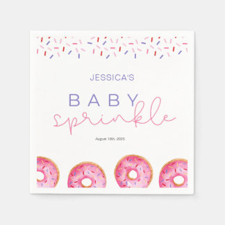 Wasserfarbe Rosa Sprinkle Donuts Baby Sprinkle Serviette
