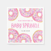 Wasserfarbe Rosa Sprinkle Donuts Baby Sprinkle Serviette (Vorderseite)