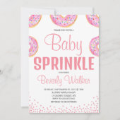 Wasserfarbe Rosa Sprinkle Donuts Kinderdusche Einladung (Vorderseite)