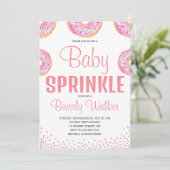Wasserfarbe Rosa Sprinkle Donuts Kinderdusche Einladung (Stehend Vorderseite)