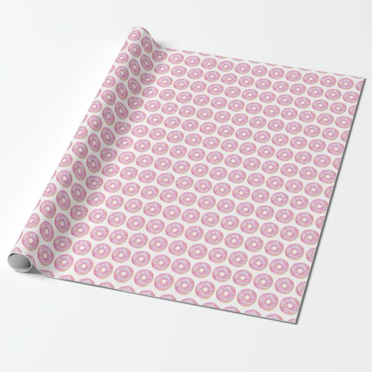 Wasserfarbe Rosa Sprinkle Donuts Muster Geschenkpapier (Ungerollt)