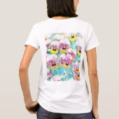 Wasserfarbe rosa Stiefmütterchen, anpassbar, monog T-Shirt (Rückseite)