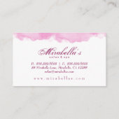 Wasserfarbe Rosa Trendweiß Minimalistisch Visitenkarte (Rückseite)