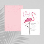 Wasserfarbe Rosa tropischer Strand Flamingo Einladung