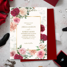 Wasserfarbe Rosa und Marsala Hochzeit