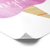 Wasserfarbe Rosa Wirble Baumwolle Süßigkeiten Poster (Ecke)