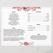 WASSERFARBE ROSE BLUME | Vorlage des Beerdigungspr (Rückseite)