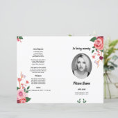 WASSERFARBE ROSE BLUME | Vorlage des Beerdigungspr (Stehend Vorderseite)