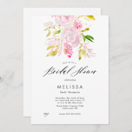 Wasserfarbe Rose Blumenstrauß Einladung