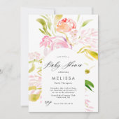 Wasserfarbe Rose Bouquet Kinderdusche Einladung (Vorderseite)