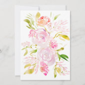 Wasserfarbe Rose Bouquet Kinderdusche Einladung (Rückseite)