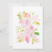 Wasserfarbe Rose Bouquet Kinderdusche Einladung (Rückseite)