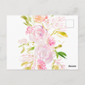 Wasserfarbe Rose Bouquet Kinderdusche Einladung Postkarte (Rückseite)