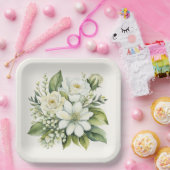 Wasserfarbe Rose Bouquet Pappteller (Party)