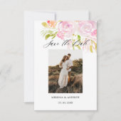 Wasserfarbe Rose Bouquet Save the Date (Vorderseite)