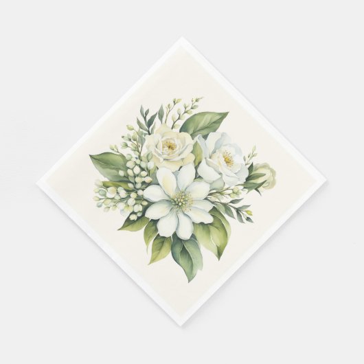 Wasserfarbe Rose Bouquet Serviette (Ecke)