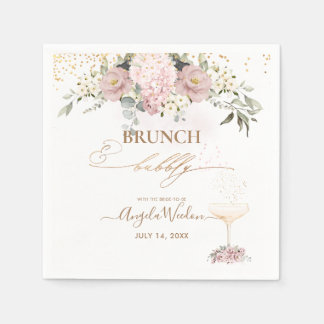 Wasserfarbe Rose Brunch Bubbly Napkins Serviette