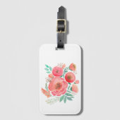 Wasserfarbe, Rose. Gepäckanhänger (Vorderseite Vertikal)