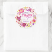 Wasserfarbe Rose Hydrangea Blumenstrauß Vielen Dan Runder Aufkleber (Tasche)